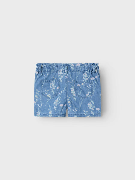 Girls Mini Floral Denim Shorts