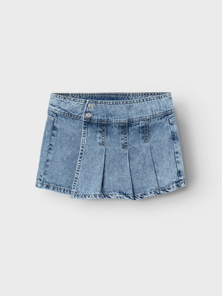 Girls Denim Pleated Front Skort