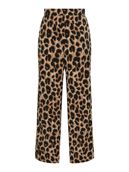 Pieces High Waist Leopard Print Trousers