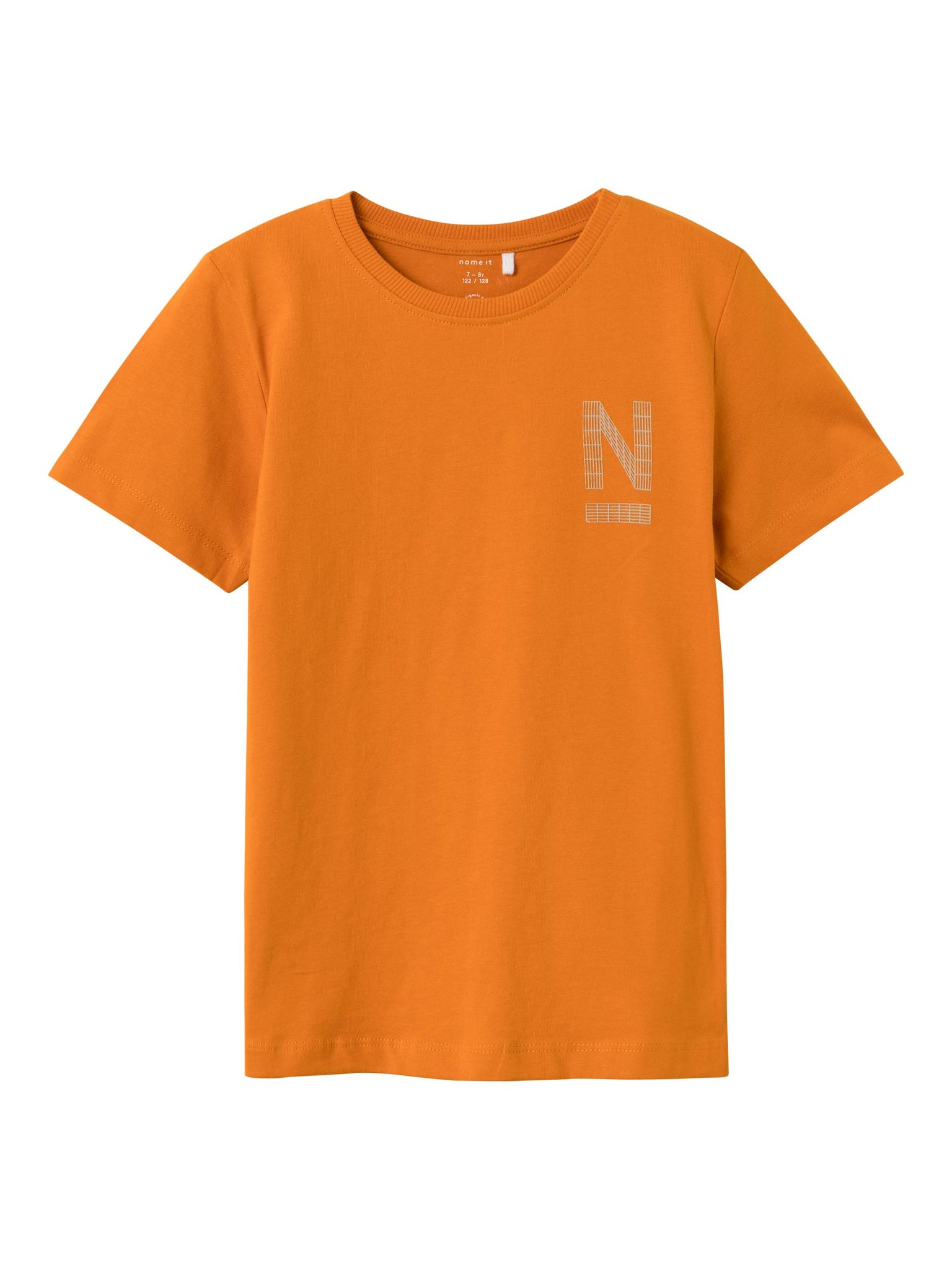 Boys Printed Back Tshirt In Orange