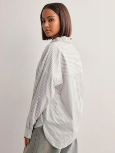 Pieces Pinstripe Oversized Shirt