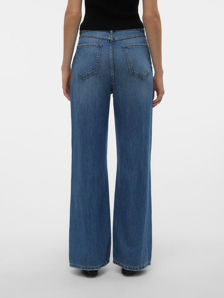 VM Kathy High Rise Wide Leg Jeans In Medium Blue