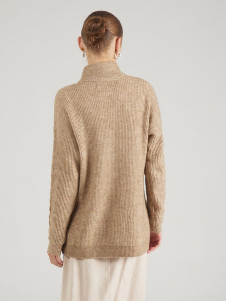 VM Longline Zip Neck Cable Knit Jumper