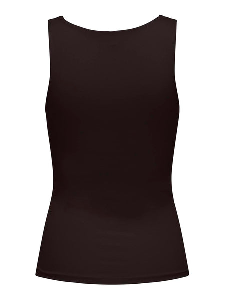 Only Reversible Square Neck Sleeveless Vest Top In Black