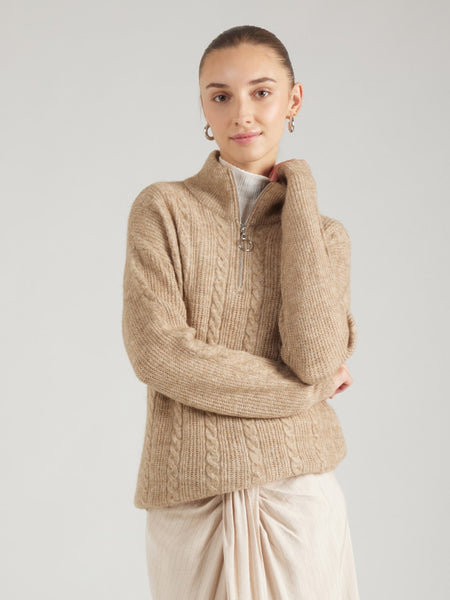 VM Longline Zip Neck Cable Knit Jumper