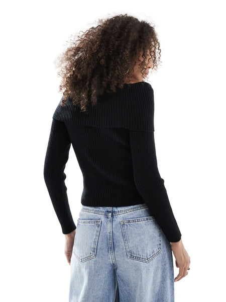 Only Off The Shoulder Knit In Black