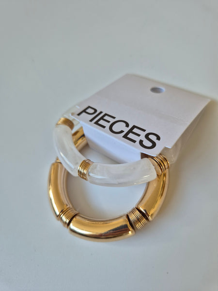 Pieces 2-Pack Chunky Elasticated Gold Bracelets