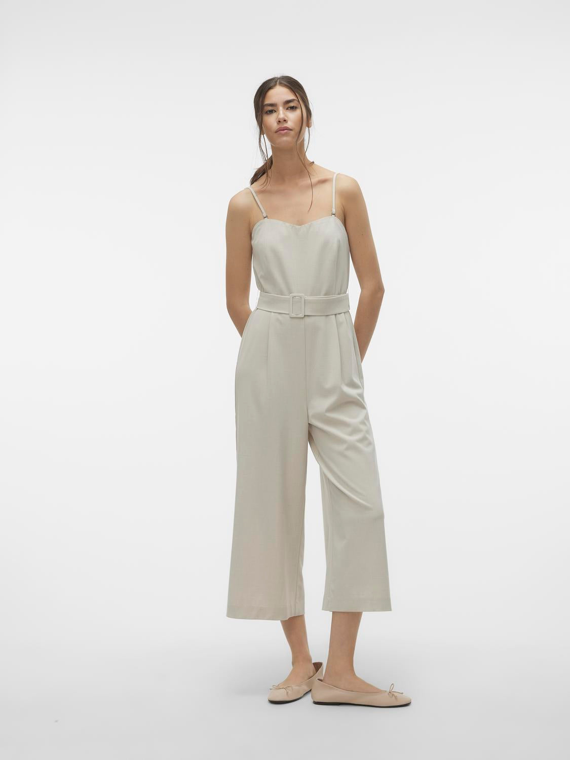 VM Sleeveless Cropped Straight Leg Jumpsuit