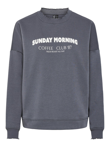 Pieces Sunday Morning Print Sweatshirt