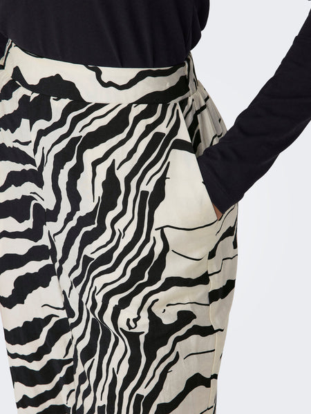 Only Wide Leg Zebra Print Trousers