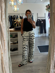 Only Wide Leg Zebra Print Trousers