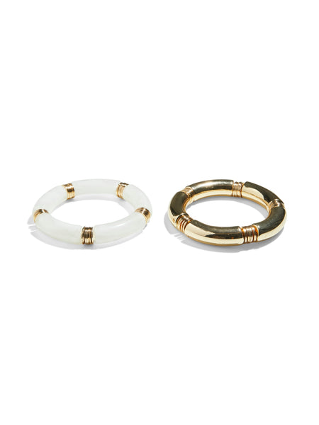 Pieces 2-Pack Chunky Elasticated Gold Bracelets