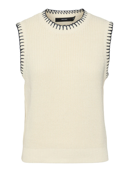 VM Navy Contrast Stitch Knit Vest