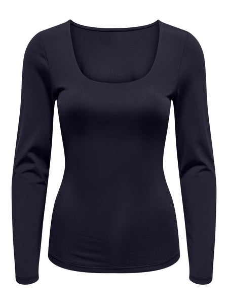 Only 2-Way Square Neck Long Sleeve Top - Multiple Colourways