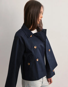 Only Navy Short Trench Coat