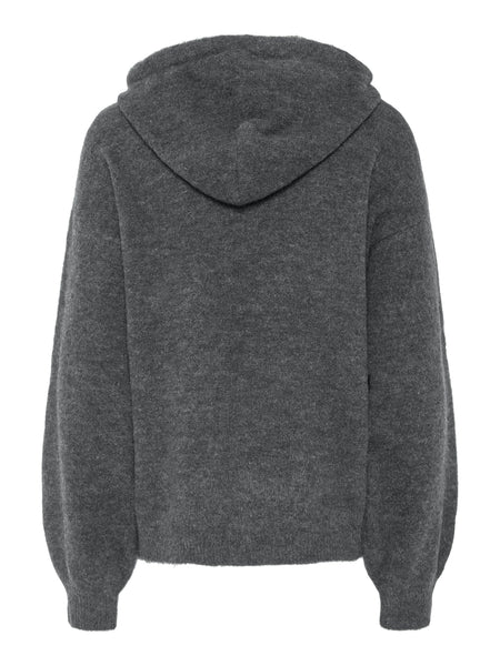 Pieces Knitted Hoodie Co-ord In Grey