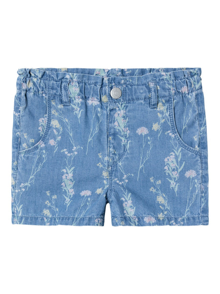 Girls Mini Floral Denim Shorts