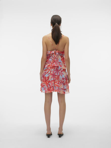 VM Strappy Tie Back Floral Mini Dress