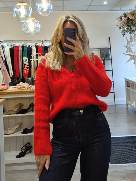 VM Red Knit Cardigan