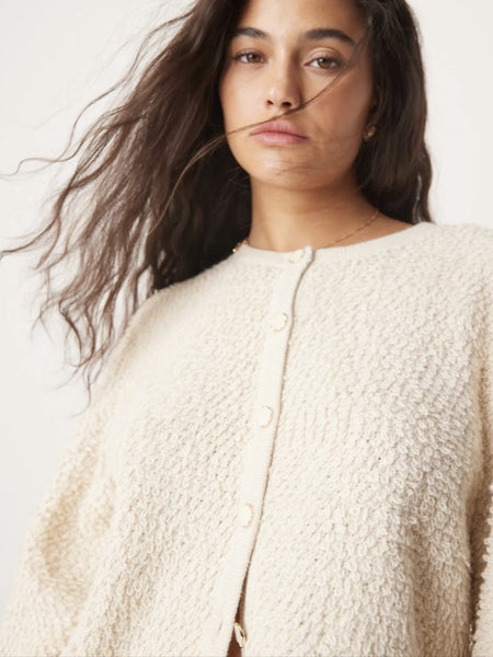 Vila Boucle Cardigan In Cream