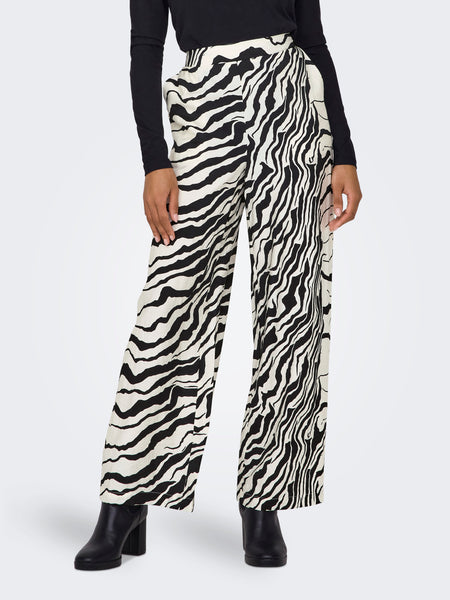 Only Wide Leg Zebra Print Trousers