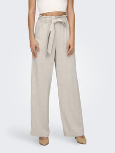 Only High Paperbag Waist Linen Trousers