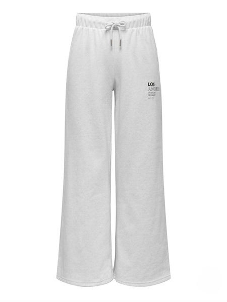 Only High Waist Wide Leg Joggers In Light Grey