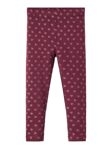 Girls Mini Glitter Leggings In Plum