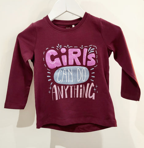 Girls Mini Glitter Long Sleeve Top