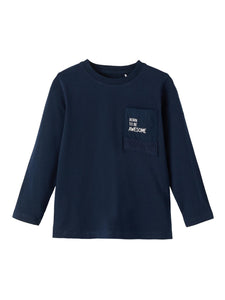 Boys Mini Navy Long Sleeve Tshirt